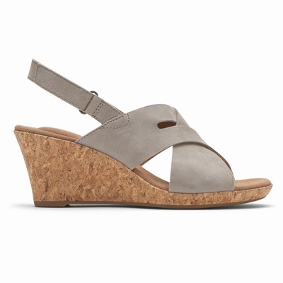 Cunhas Rockport Briah Slot Slingback Mulher Cinzentas PT-14076